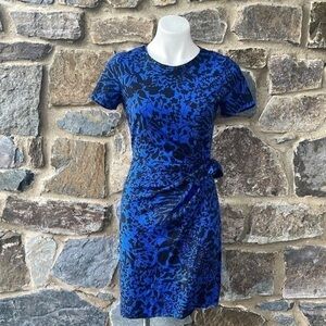 Diane Von Furstenberg Blue Leaf Vine Cornflower Zoe Dress Size 6